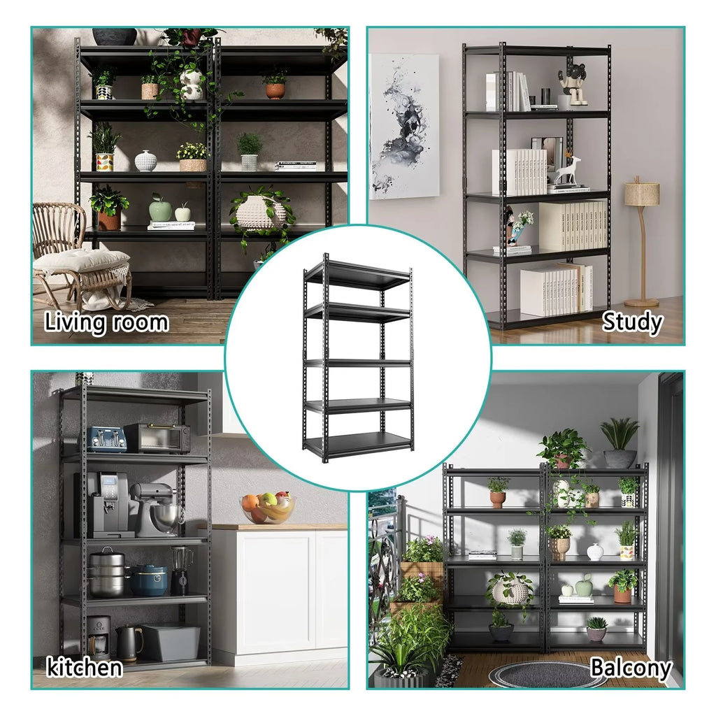 Heavy Duty 5-Tier Metal Garage Storage Shelving Rack, 35.8" W x 16.2" D x 72" H V71584
