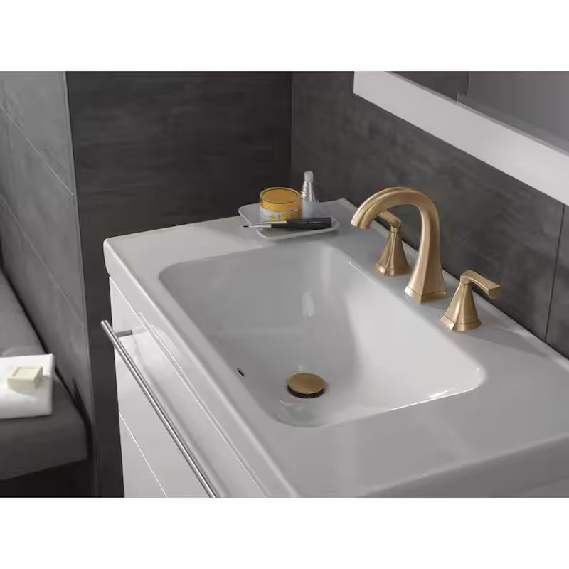 8 in. Widespread Double Handle Bathroom Faucet in Champagne Bronze T905595