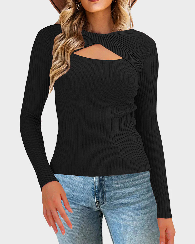 Cutout Knit Sweater N399575