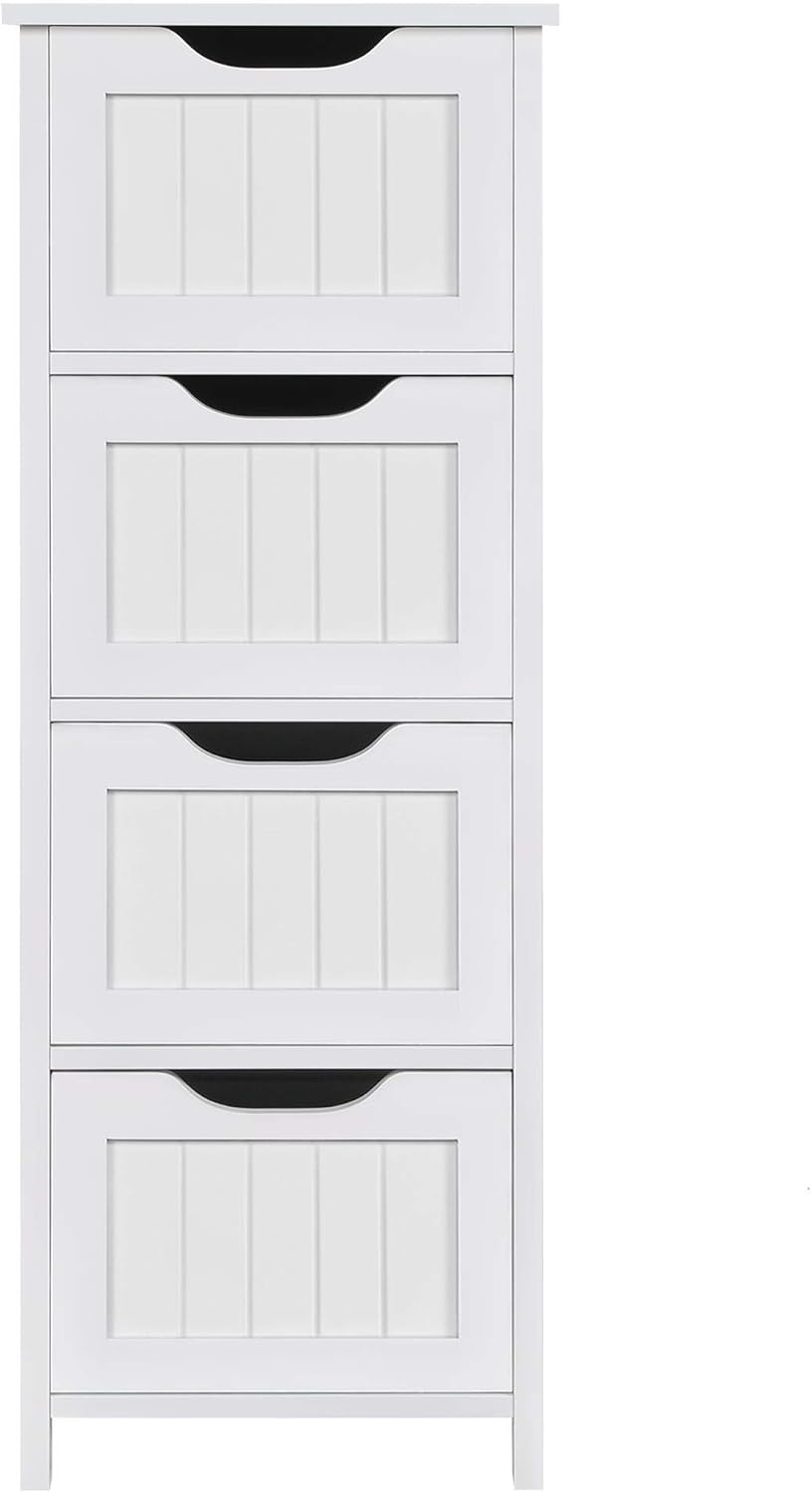 Gray 4 Drawer Wood Bathroom Floor Cabinet M9577