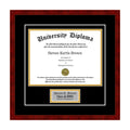 Black 3/4x22 Single Diploma Frame with Double Matting Q806