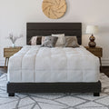 Black Faux Leather Twin Platform Bed Frame D7776