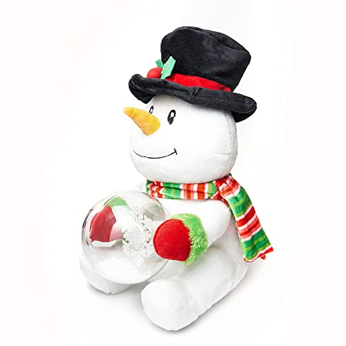 Animated Christmas Snowman LED Light Plush Toy 12 Inches X9161