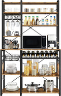 Wooden Kitchen Bakers Rack with Wine Rack and 12 Hooks A97578