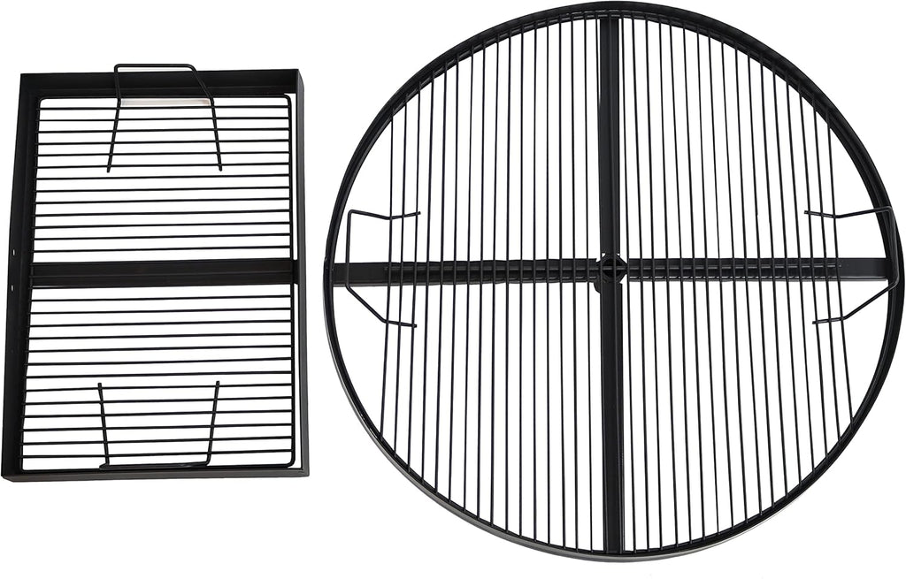Dual Campfire Steel Cooking Grill Grate Swivel System with Stand V586