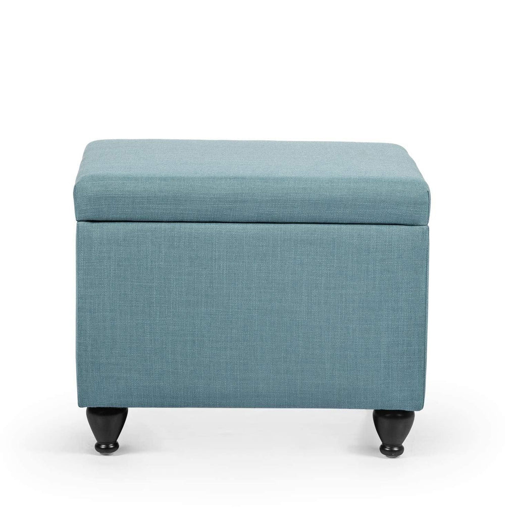 Light Blue Fabric Storage Ottoman M95462