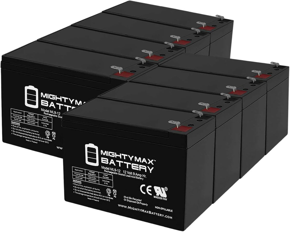 12 Volt 9 AH SLA Battery - Pack of 8 J4197