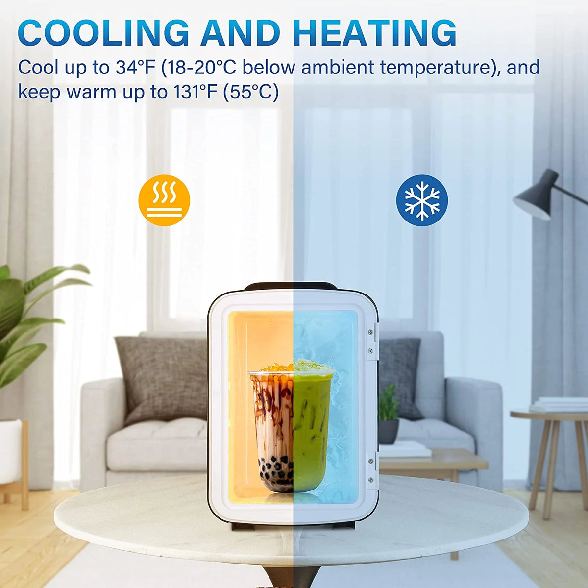 4L 6 Can Portable Cooler & Warmer Freon-Free Mini Fridge O5258