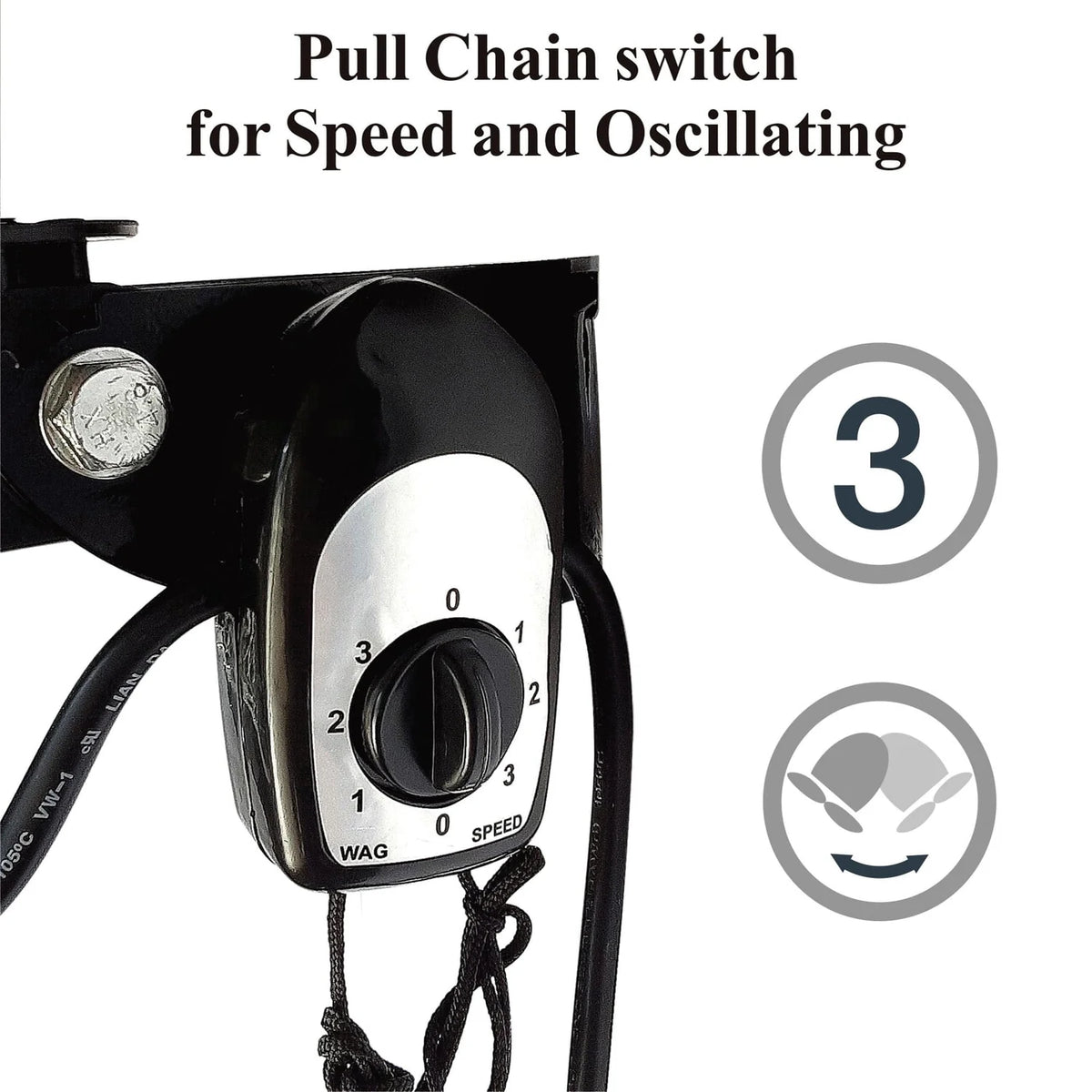 18 Inch 3 Speed Oscillating Wall Mount Fan E4805