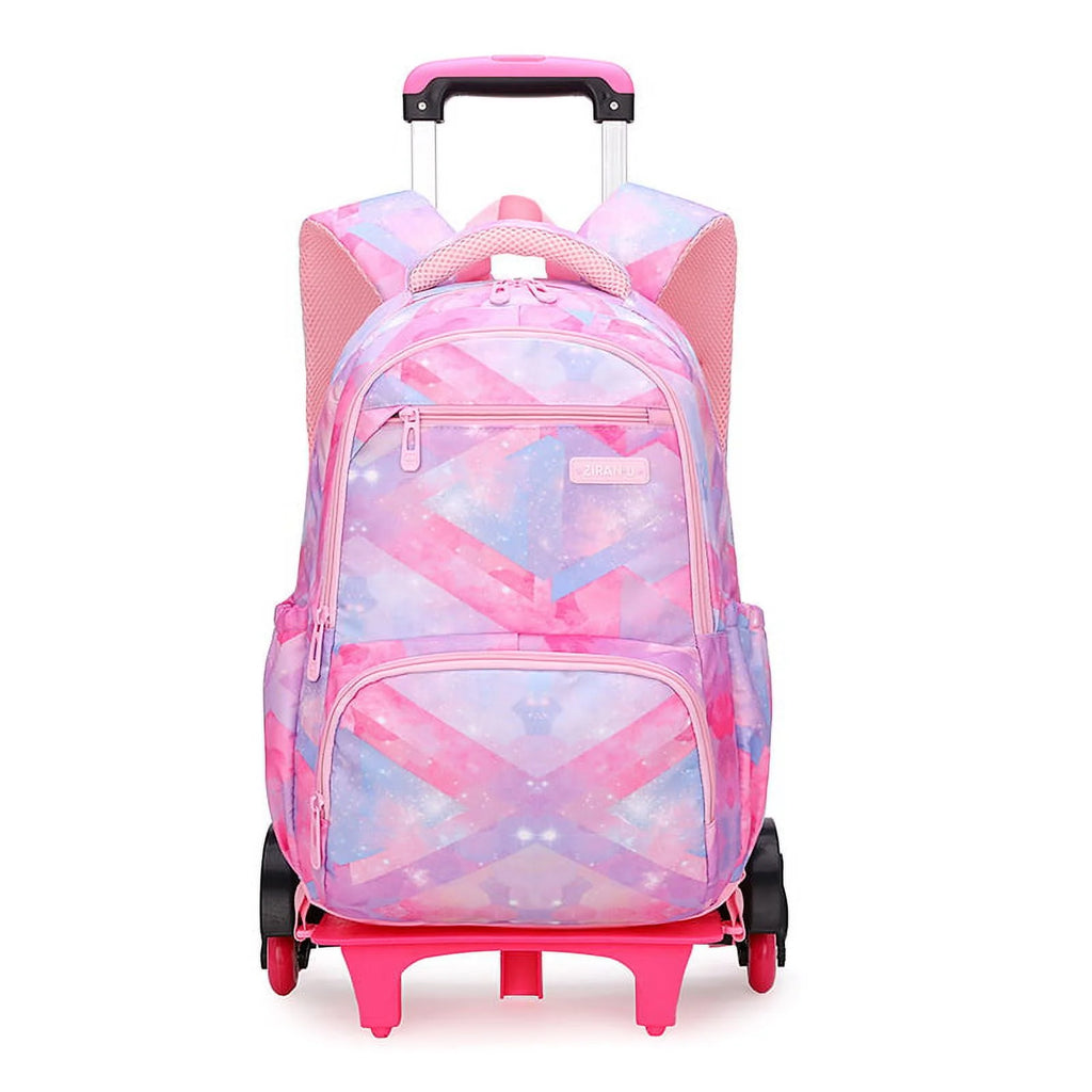 Pink Rolling Wheeled School Backpack C8430