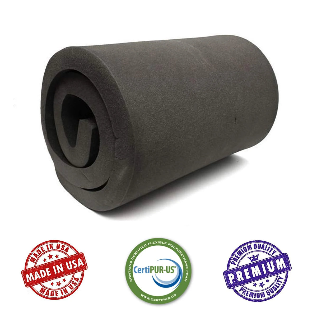 Charcoal Rubber Foam Sheet Cushion 4"H X 30"W X 72"L K349