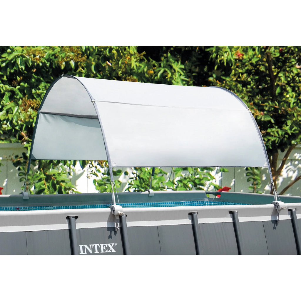 Oval Above Ground Swimming Pool Set with Canopy X91894