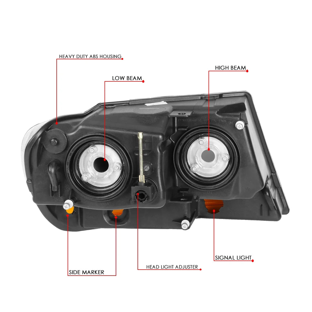 Black Housing Amber Side Headlight Headlamps for Jeep Grand Cherokee O221104