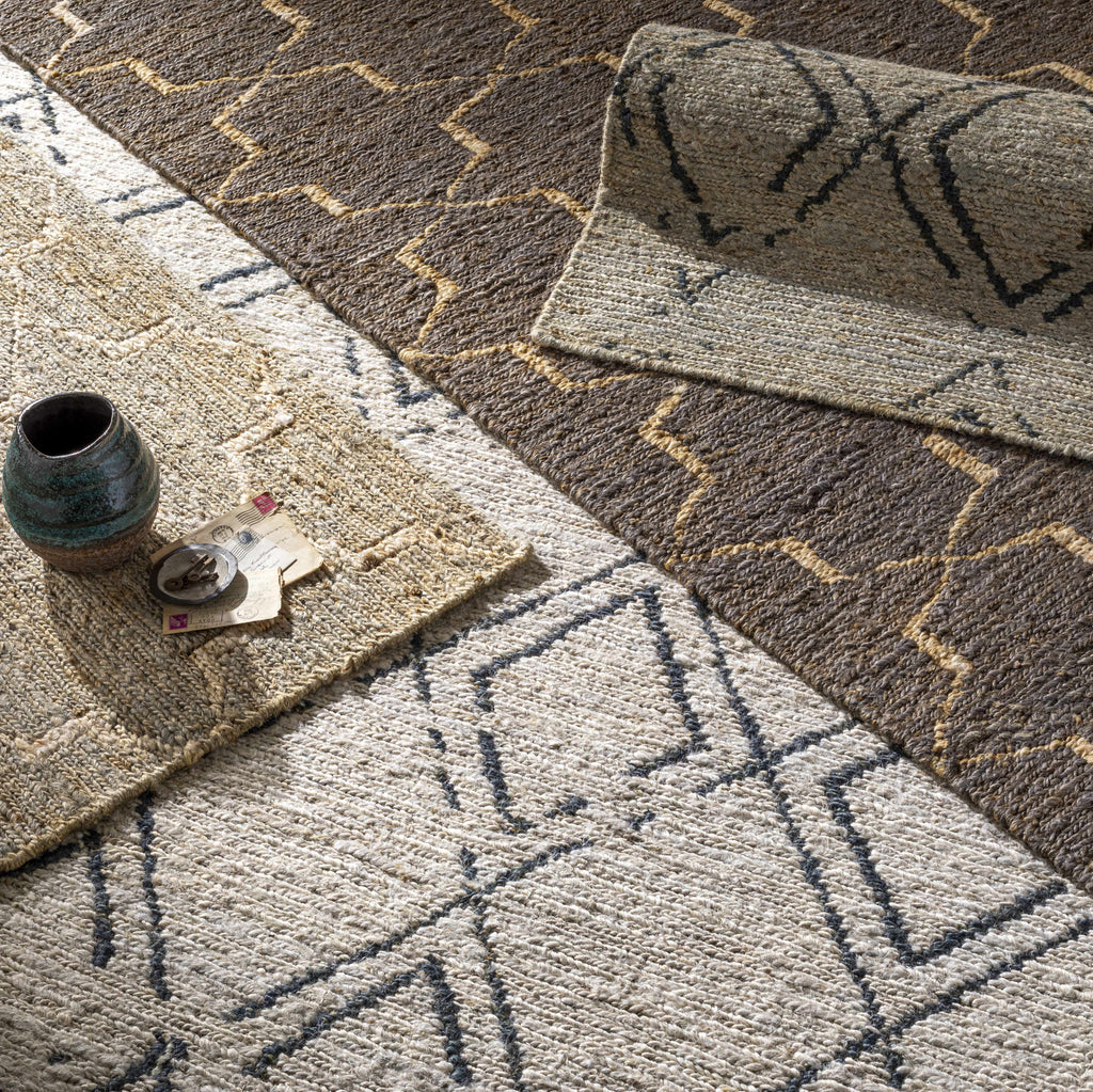 Black Gray 2' x 3' Jute Area Rug X240620