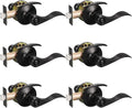 8 Pack Matte Black Privacy Door Knobs with Thumb Turn Lock X7586