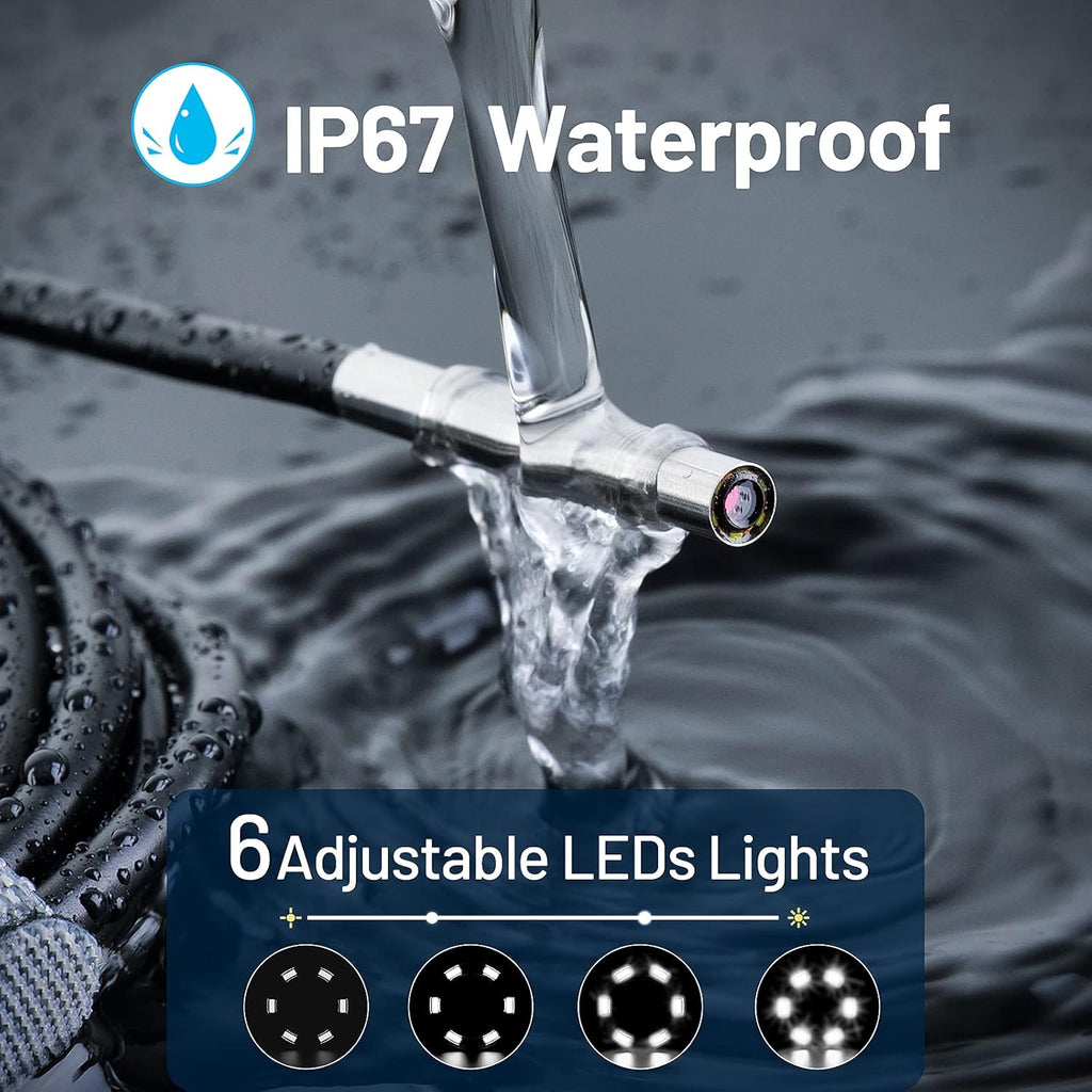 5 Big IPS Screen HD Industrial Endoscope Camera with Light, 32GB Card U209