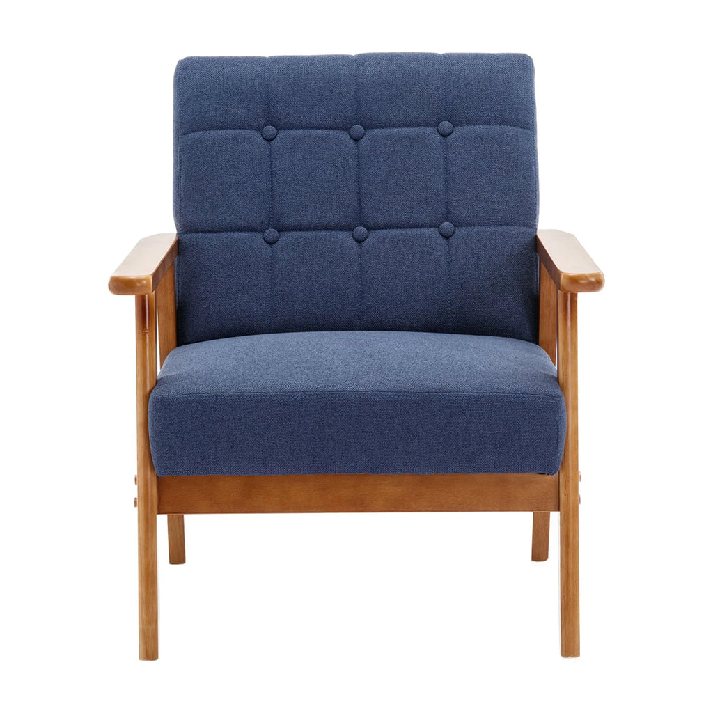 Accent Chairs Set of 2 with Side Table, Wood and Fabric Armchairs P128364