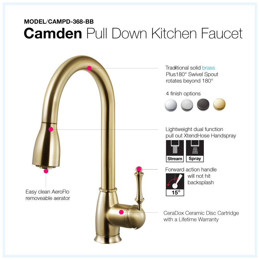 Polished Chrome Pull Down Kitchen Faucet I5772