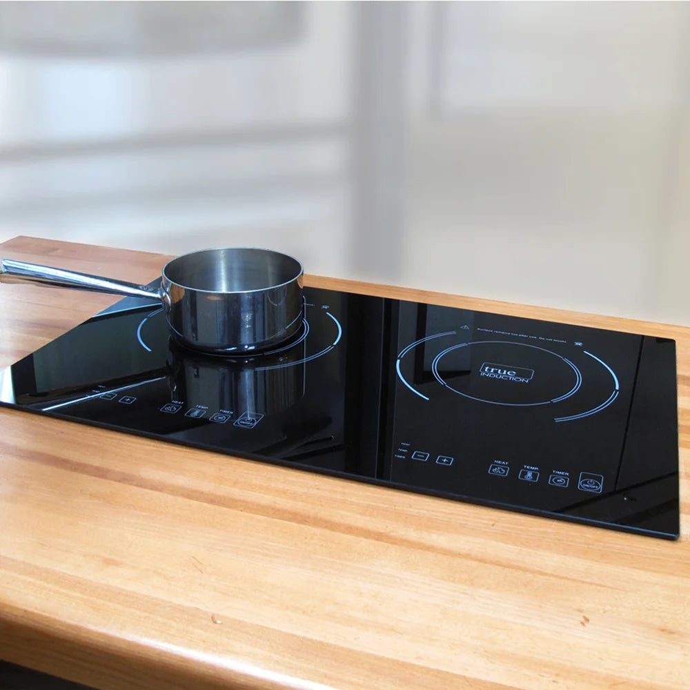 Built-in 23-inch Dual Induction Cooktop Glass-Ceramic Top J9338