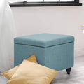 Light Blue Fabric Storage Ottoman M95462