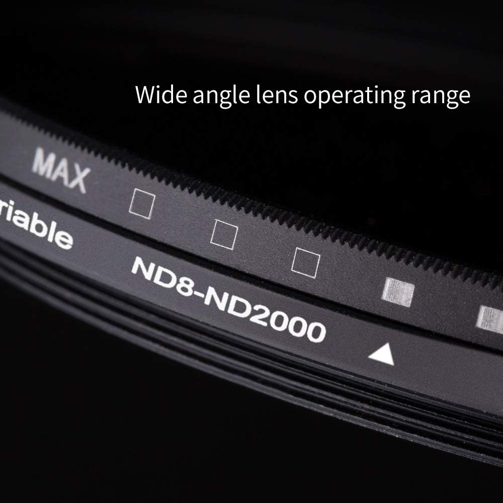 62mm Variable Neutral Density Filter ND8-ND2000 (3-11stop) with Multi-Layer Coatings, Pack of 2 X754