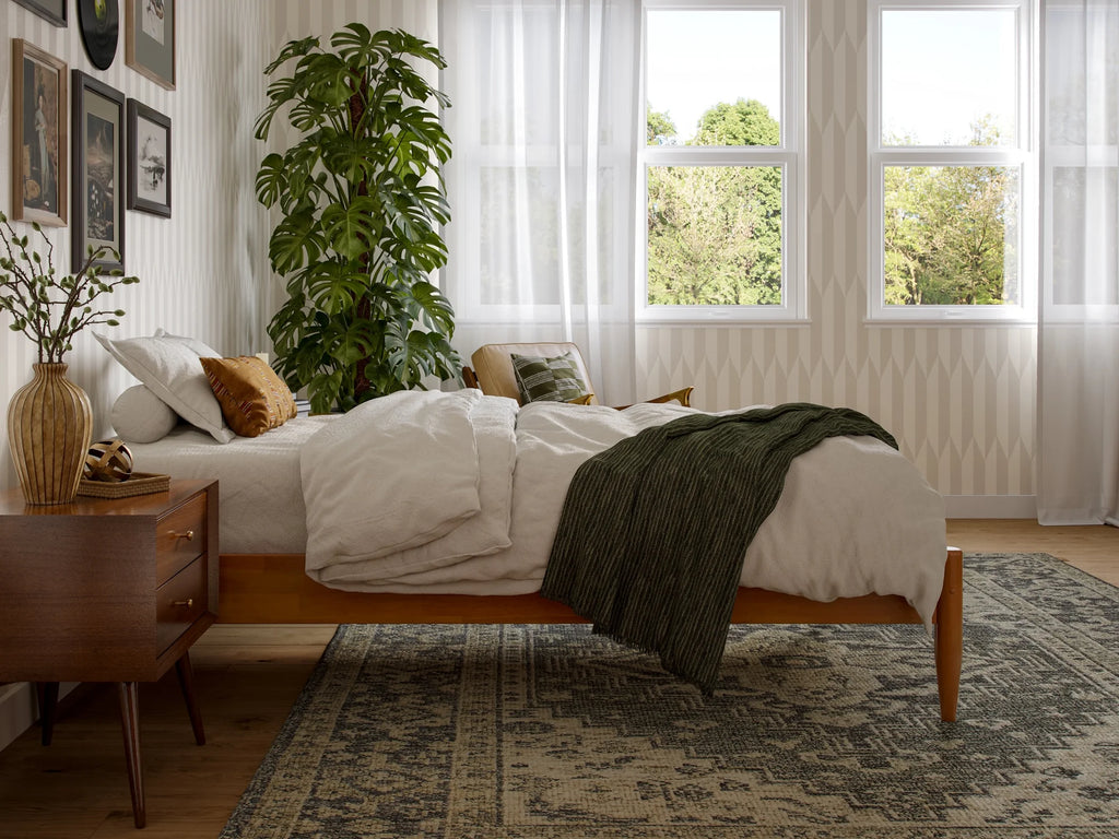 14" Light Toffee Solid Wood Platform Bed, Twin XL J44216