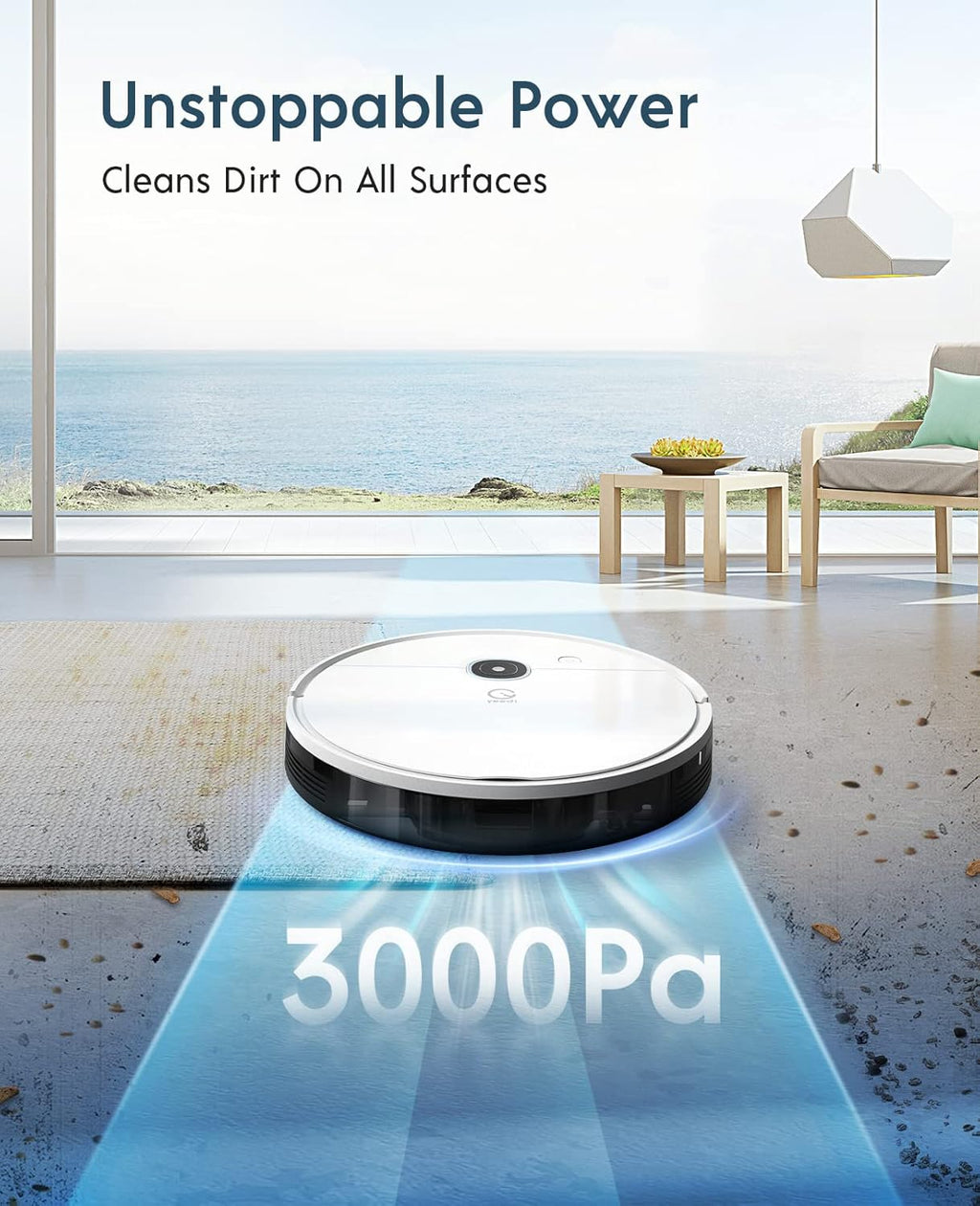 Robot Vacuum, 3000Pa Suction, Carpet Detection, Smart Visual Mapping, 110mins Runtime Q3998